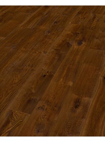 Thede Witte Oak XL Knotty Darkbrown Handscraped Smoked Oiled