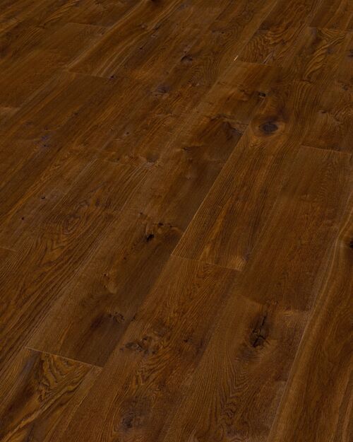 Thede Witte Oak XL Knotty Darkbrown Handscraped Smoked Oiled