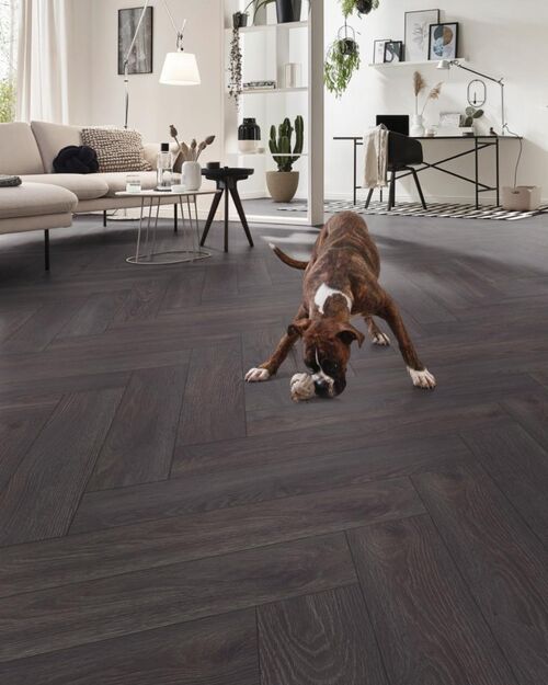 Kronotex Elba Oak Black Balıksırtı Laminat Parke